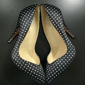 Ivanka Trump Satin polka dot heels